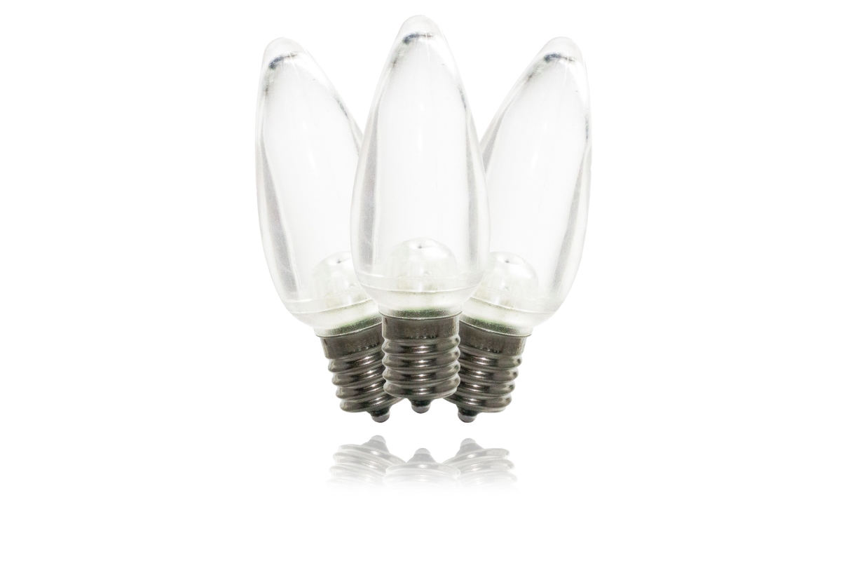 C9 Dimmable Smooth LED Retrofit Bulbs, Cool White - Pack of 25