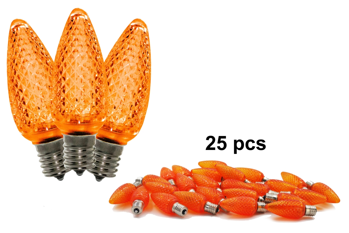 C9 SMD Dimmable Light Bulbs, Orange - Pack of 25