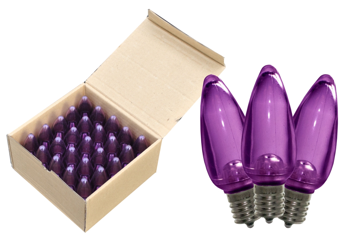 C9 Dimmable Smooth LED Retrofit Bulbs, Purple - Pack of 25