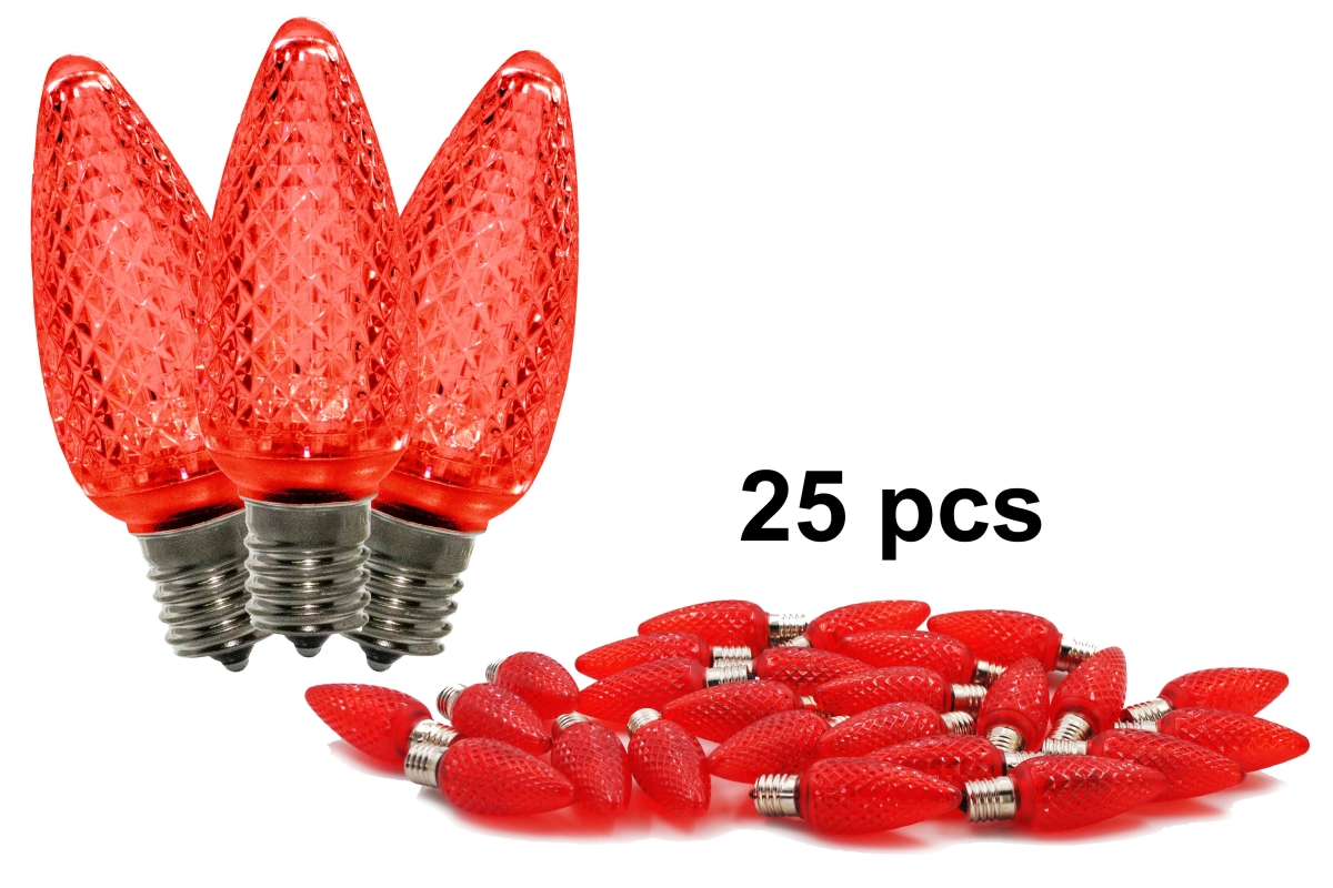 C9 SMD Dimmable Light Bulbs, Red - Pack of 25