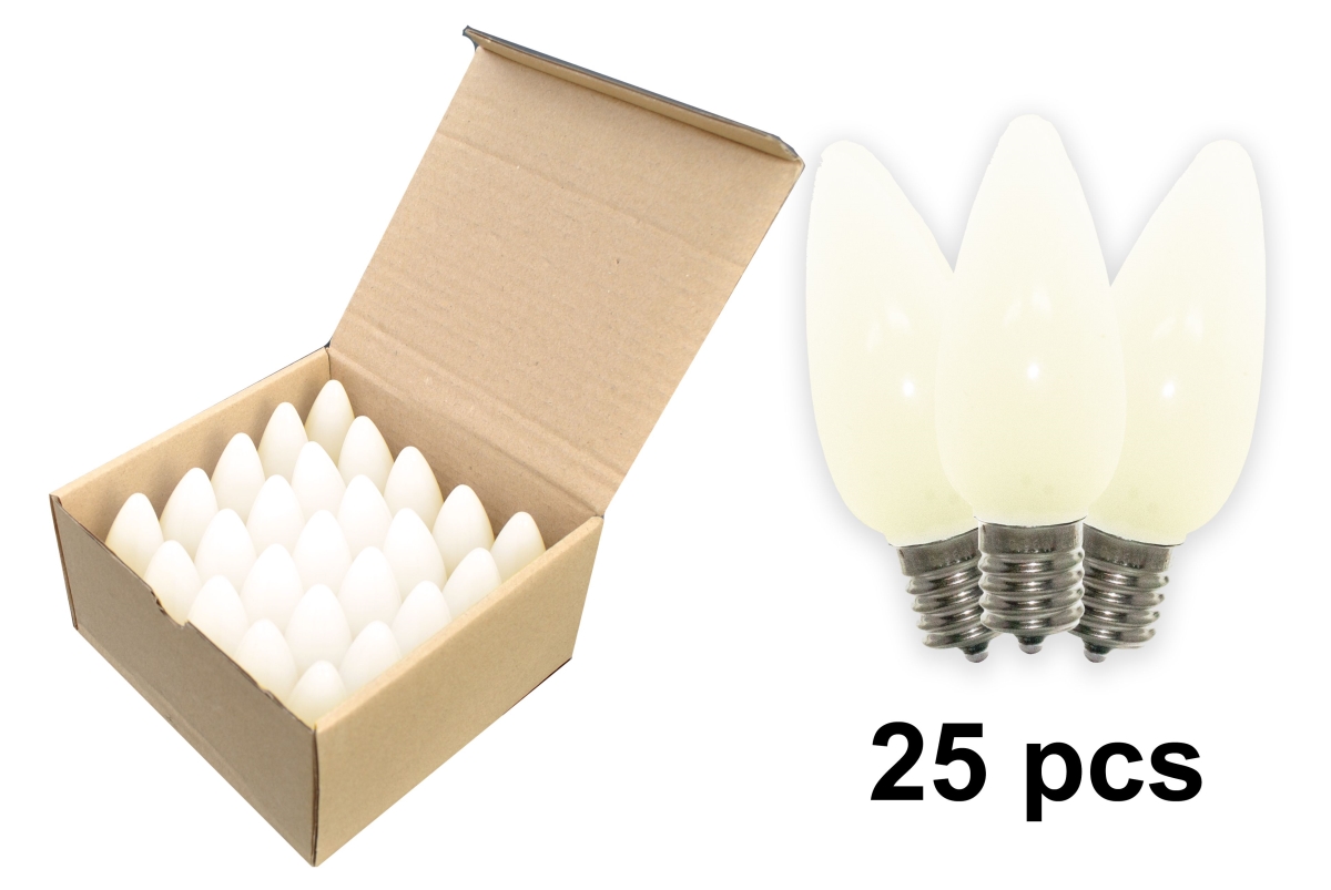 C9 Frosted Dimmable LED Retrofit Bulbs, Warm White - Pack of 25