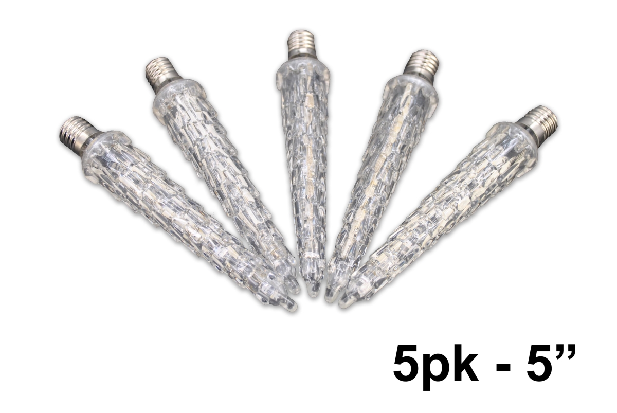 5 in. Icicle Retrofit Lamp with LED Lights, Pure White - Pack of 5