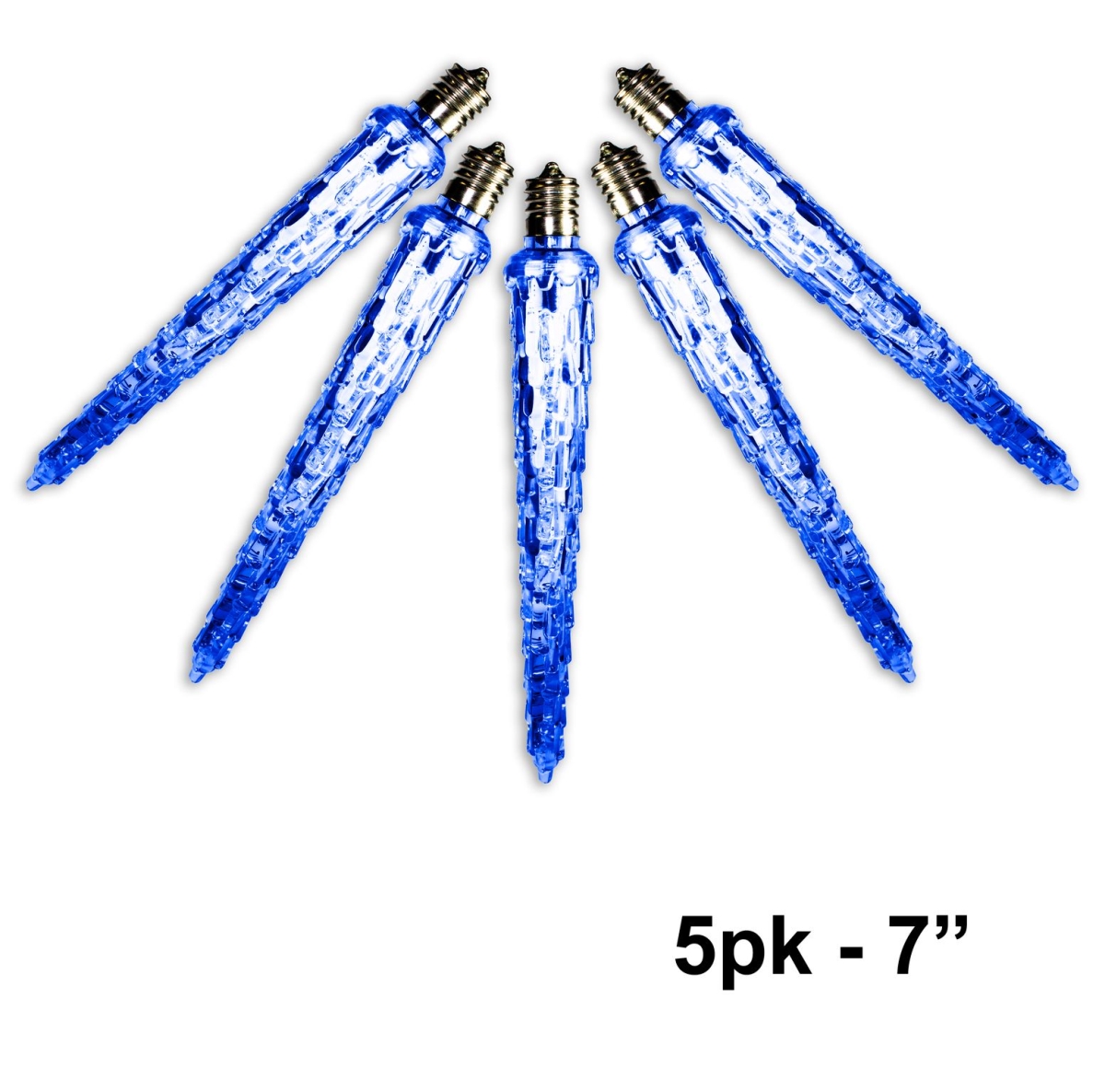 7 in. Icicle Retrofit Lamp with LED Lights, Blue - Pack of 5