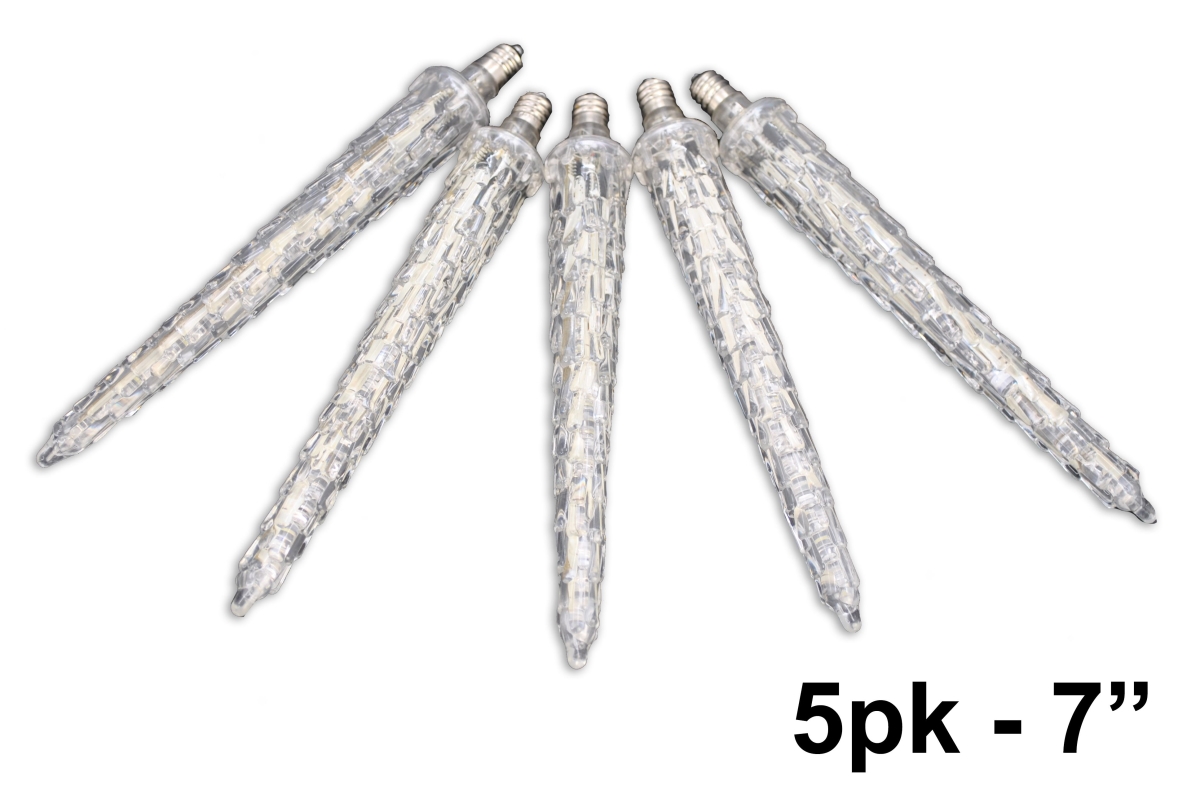 7 in. Icicle Retrofit Lamp with LED Lights, Pure White - Pack of 5