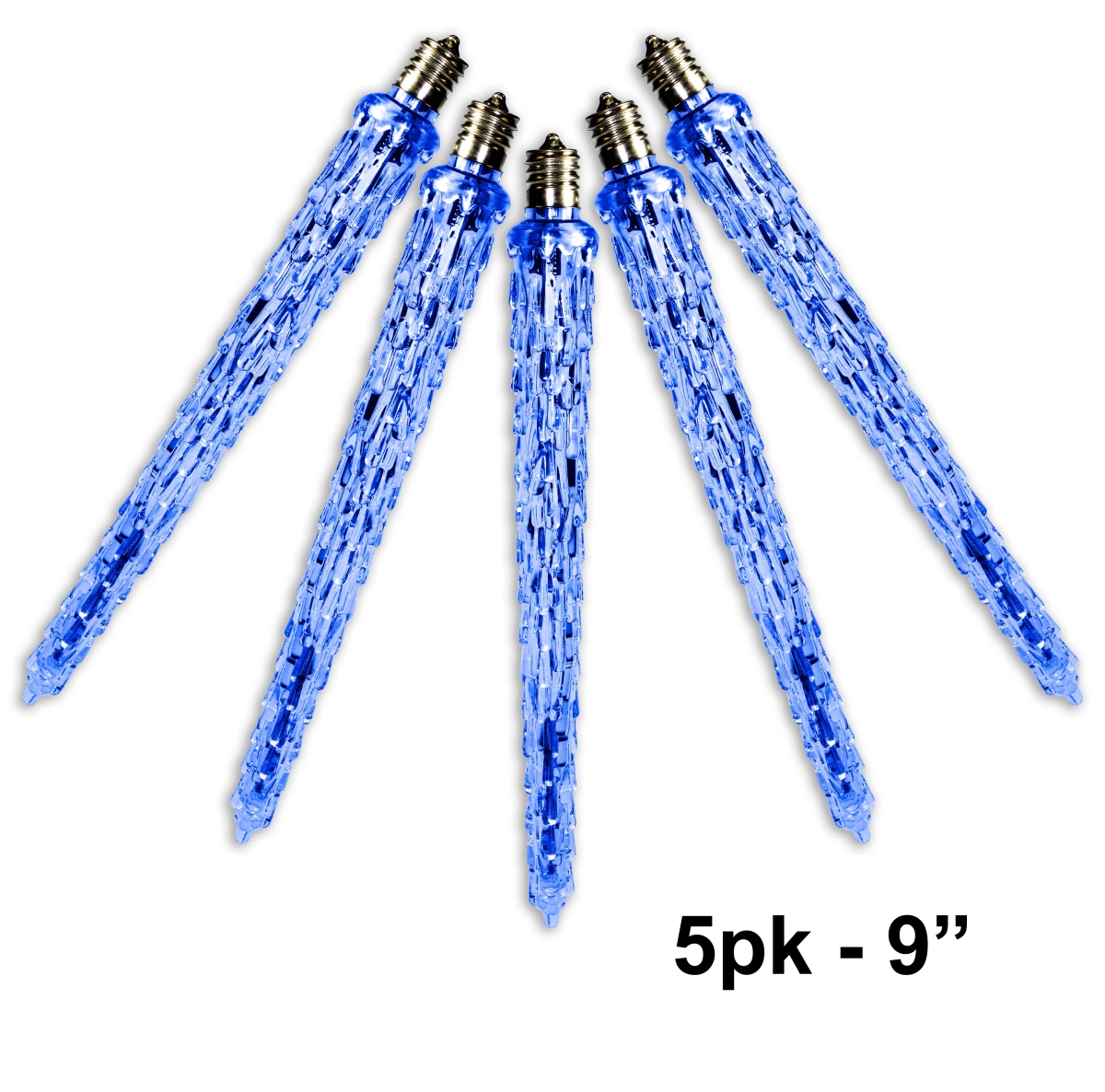 9 in. Icicle Retrofit Lamp with LED Lights, Blue - Pack of 5