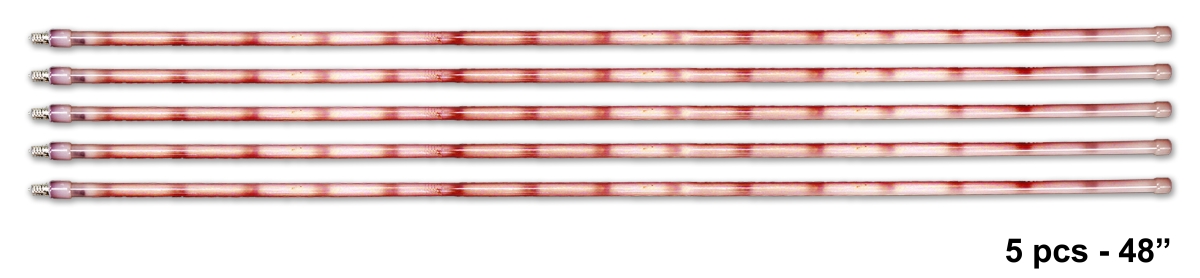 48 in. Icetubes Light, Burgundy - Pack of 5