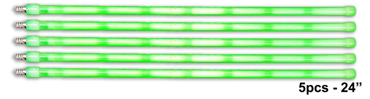24 in. Icetubes Light, Green - Pack of 5