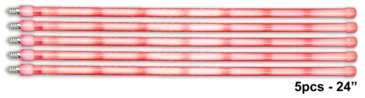 24 in. Icetubes Light, Red - Pack of 5