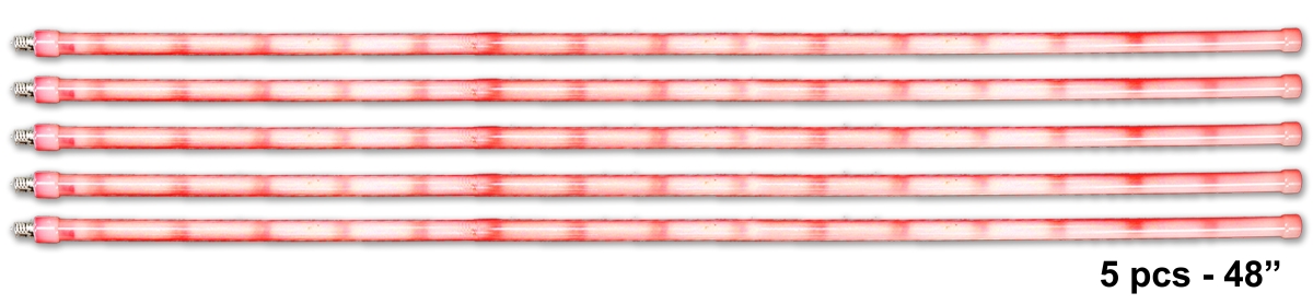 48 in. Icetubes Light, Red - Pack of 5