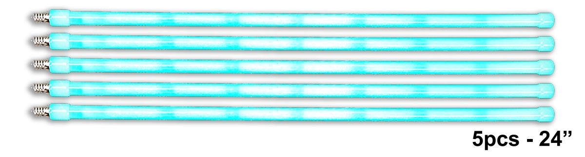 24 in. Icetubes Light, Teal - Pack of 5