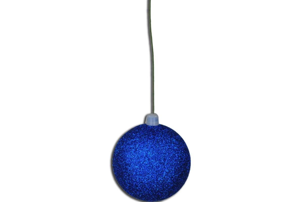 3 in. Glitter Ball Ornament with Wire, Blue - Pack of 12