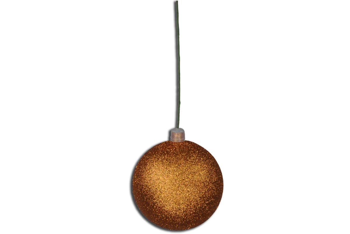 3 in. Glitter Ball Ornament with Wire, Copper - Pack of 12