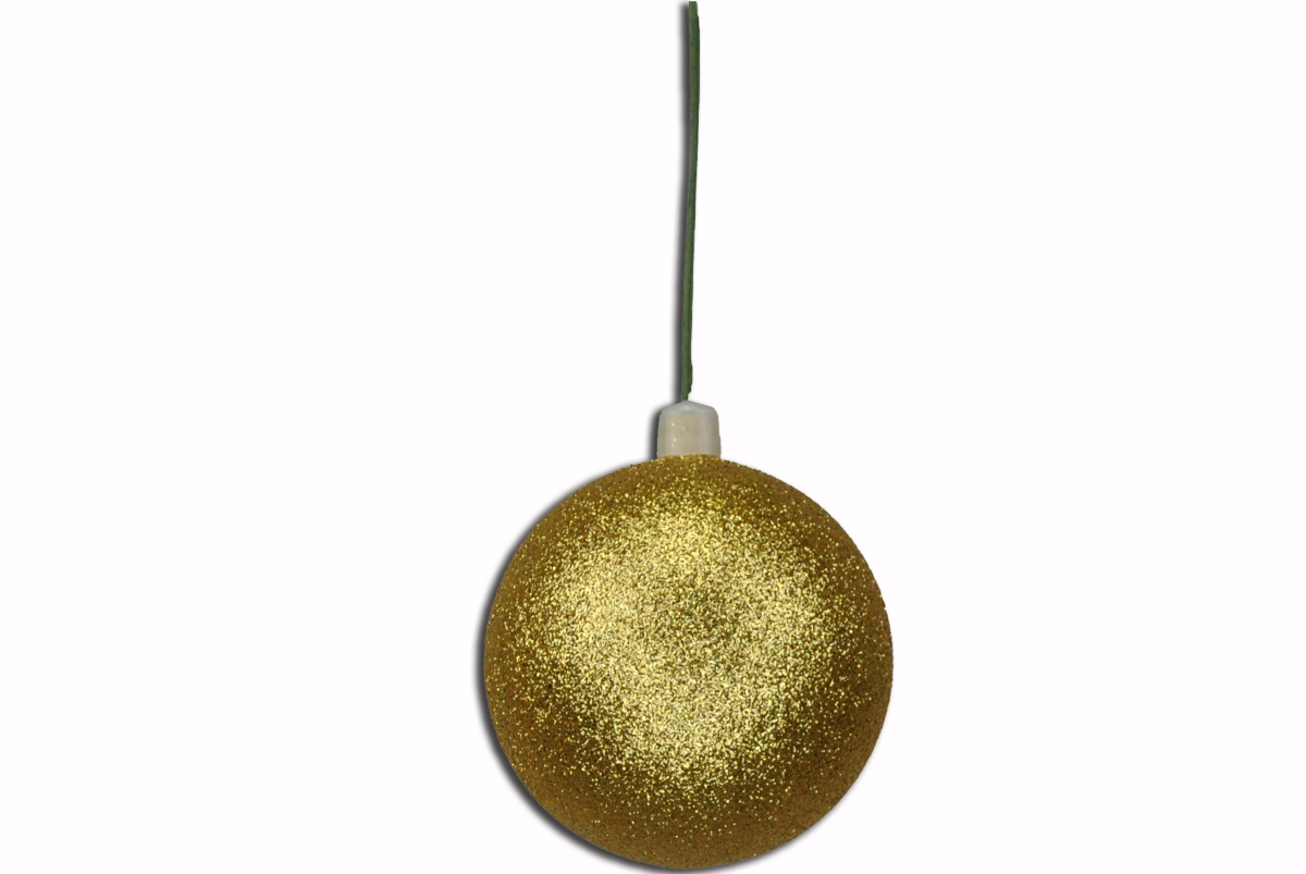 ORN-BLKG-80-GO-12PK 3 in. Glitter Ball Ornament with Wire, Gold - Pack of 12