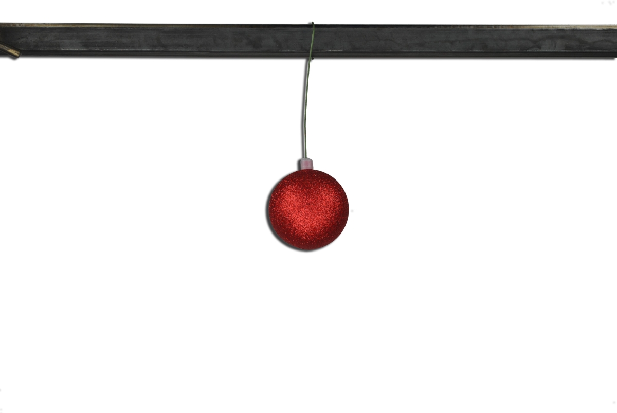 3 in. Glitter Ball Ornament with Wire, Red - Pack of 12