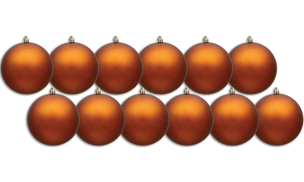 4 in. Matte Ball Ornament with Wire, Copper - Pack of 12
