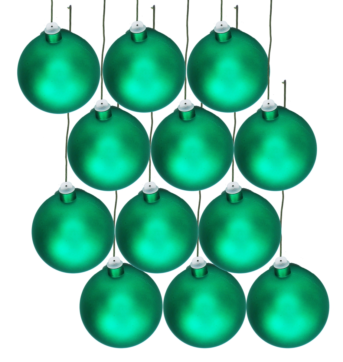 4 in. Matte Ball Ornament with Wire & UV Coating, Forest Green - Pack of 12
