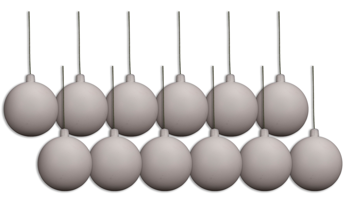 4 in. Matte Ball Ornament with Wire, White - Pack of 12