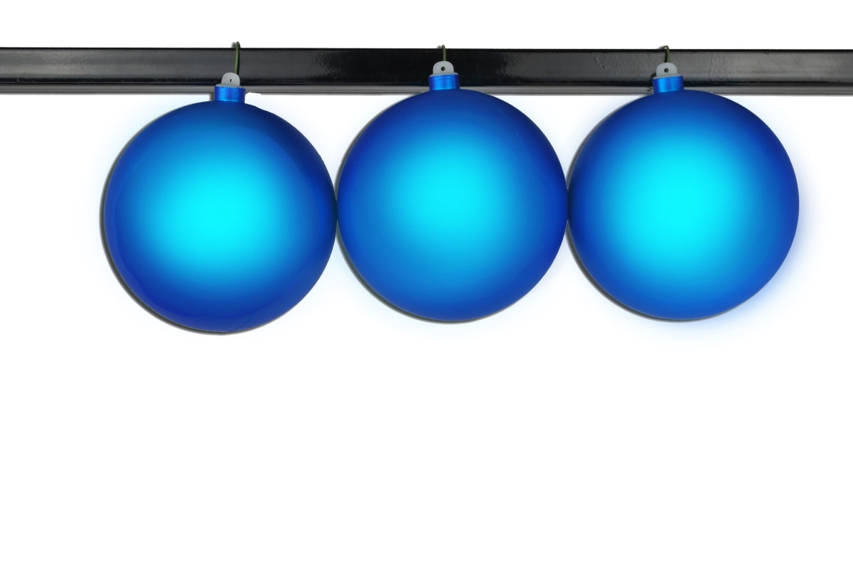 6 in. Matte Ball Ornament with Wire & UV Coating, Blue - Pack of 3