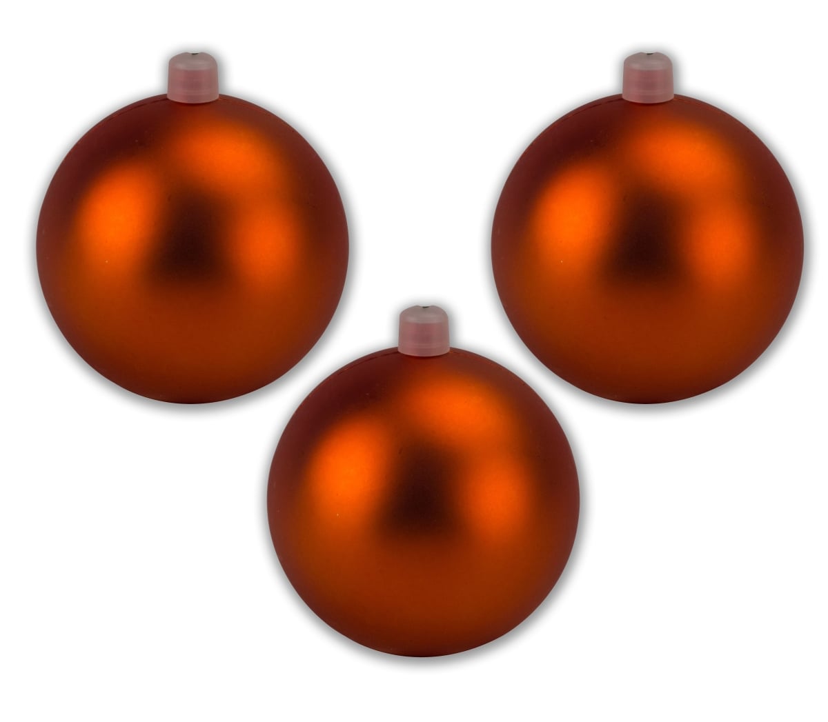 6 in. Matte Ball Ornament with Wire & UV Coating, Orange - Pack of 3