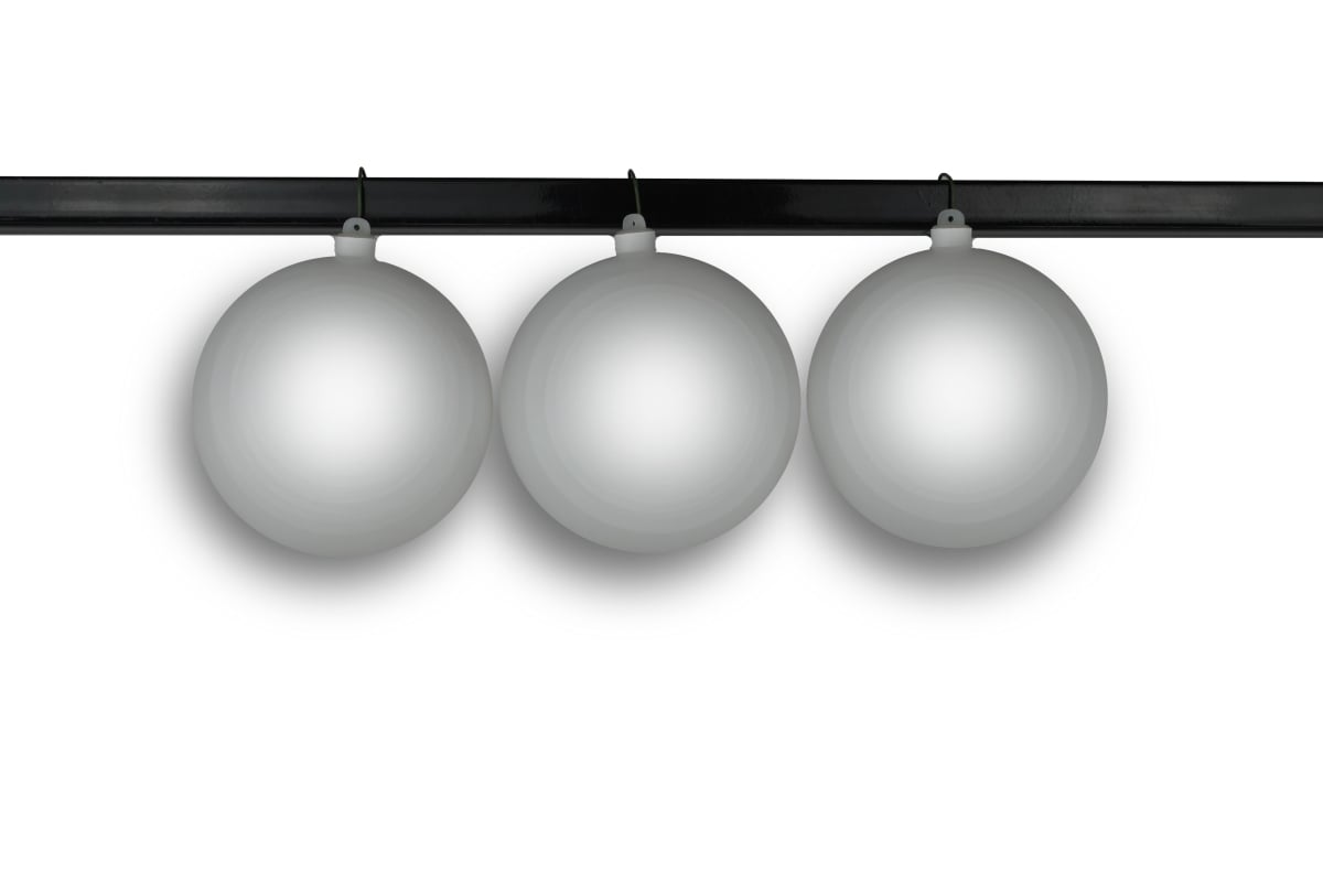 6 in. Matte Ball Ornament with Wire & UV Coating, White - Pack of 3