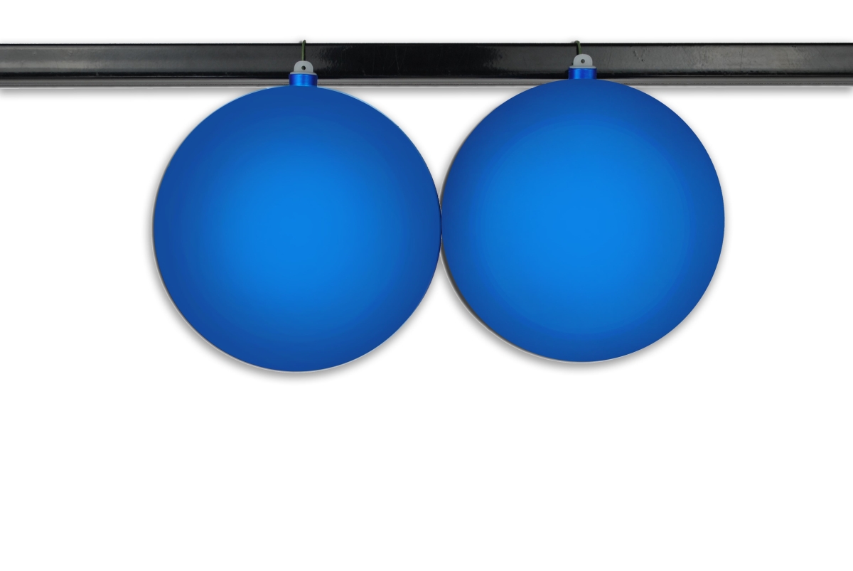 ORN-BLKM-200-BL-2PK 8 in. Matte Ball Ornament with Wire & UV Coated, Blue - Pack of 2 -  Queens of Christmas