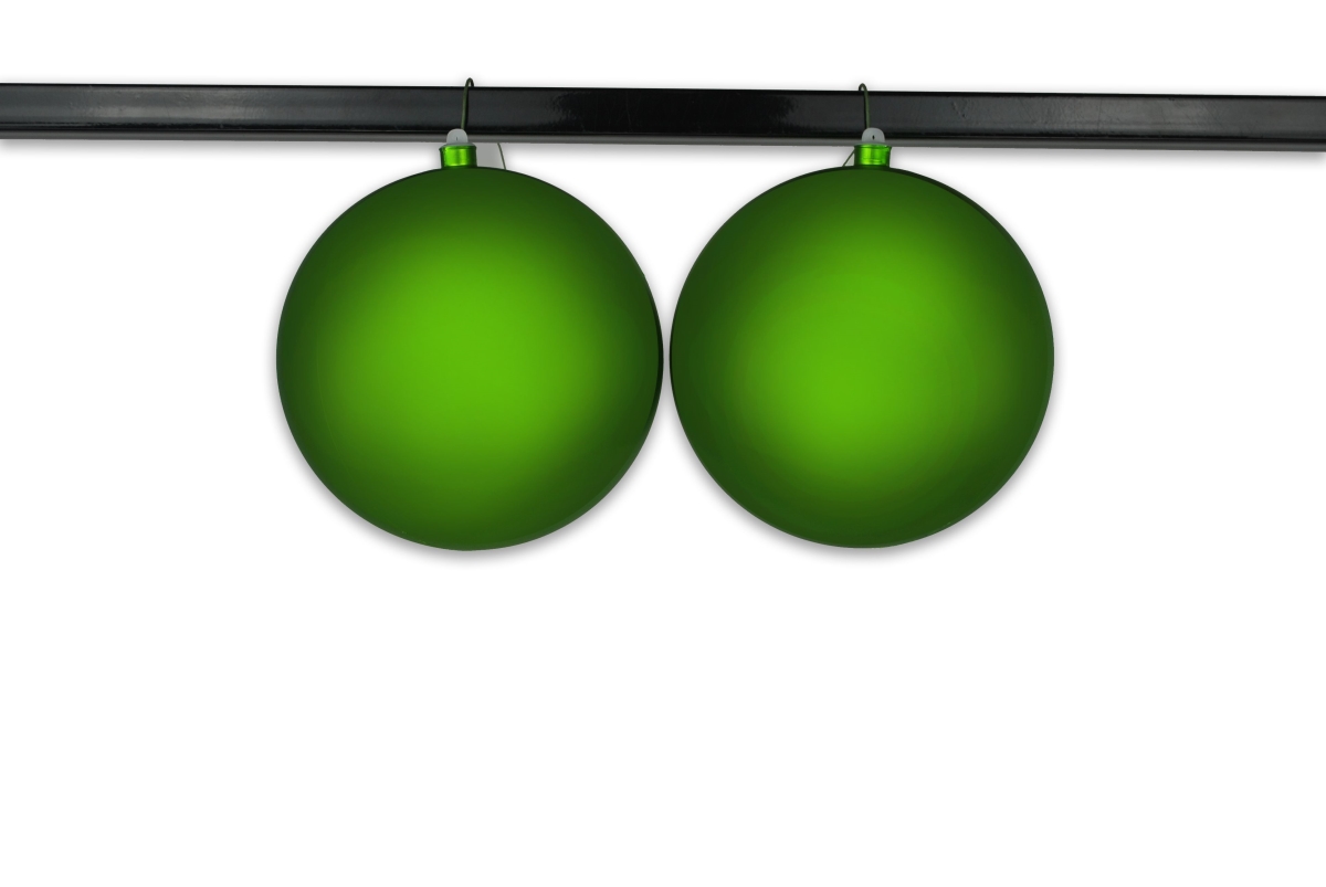 8 in. Matte Ball Ornament with Wire & UV Coated, Lime Green - Pack of 2