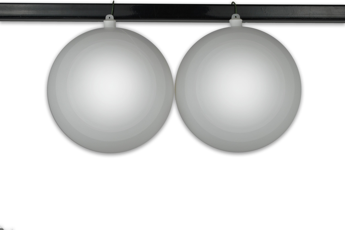 8 in. Matte Ball Ornament with Wire & UV Coated, White - Pack of 2