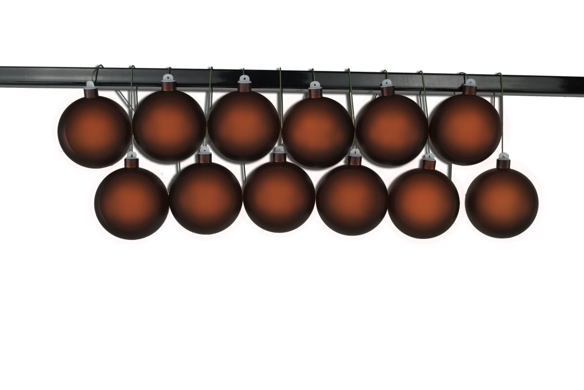 2.5 in. Matte Ball Ornament with Wire & UV Coating, Copper - Pack of 12