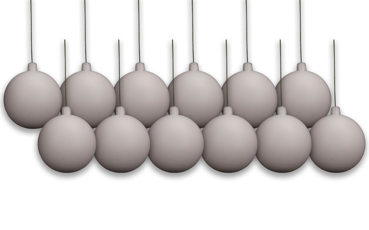 2.5 in. Matte Ball Ornament with Wire & UV Coating, White - Pack of 12