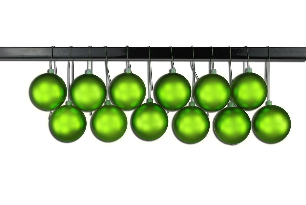 2.75 in. Matte Ball Ornament with Wire & UV Coating, Lime Green - Pack of 12
