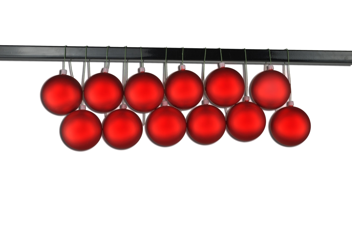 2.75 in. Matte Ball Ornament with Wire & UV Coating, Red - Pack of 12