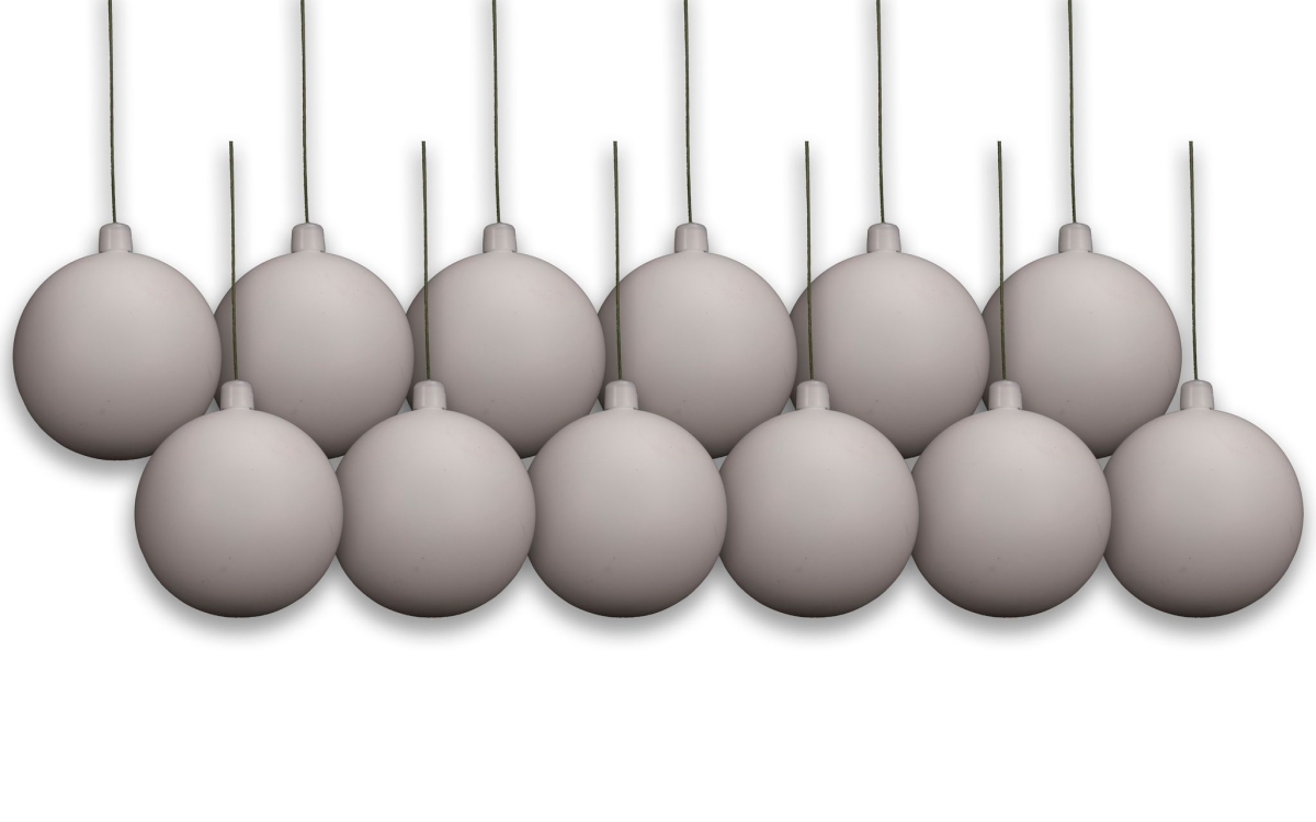 2.75 in. Matte Ball Ornament with Wire & UV Coating, White - Pack of 12