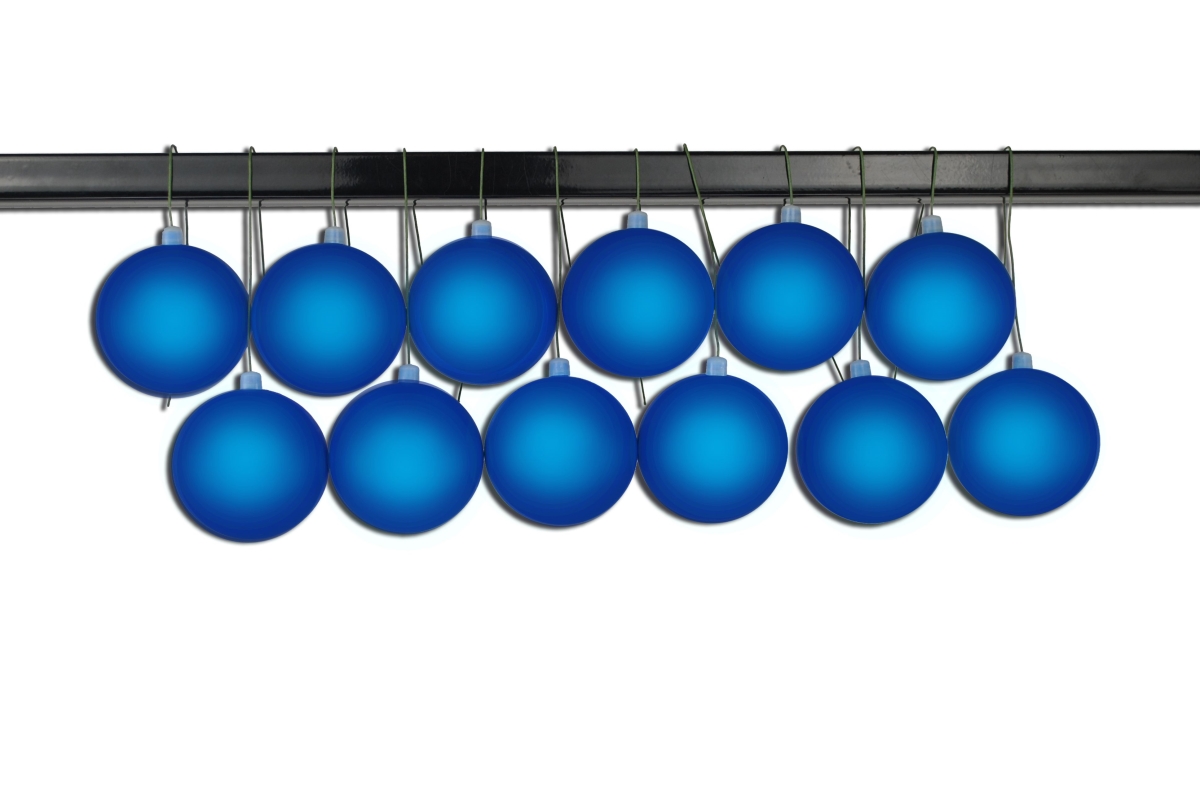 3 in. Matte Ball Ornament with Wire & UV Coating, Blue - Pack of 12