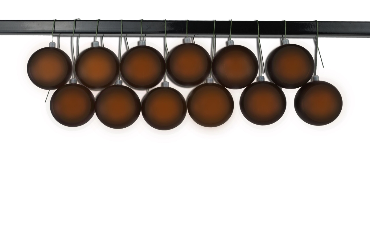 3 in. Matte Ball Ornament with Wire & UV Coating, Brown - Pack of 12