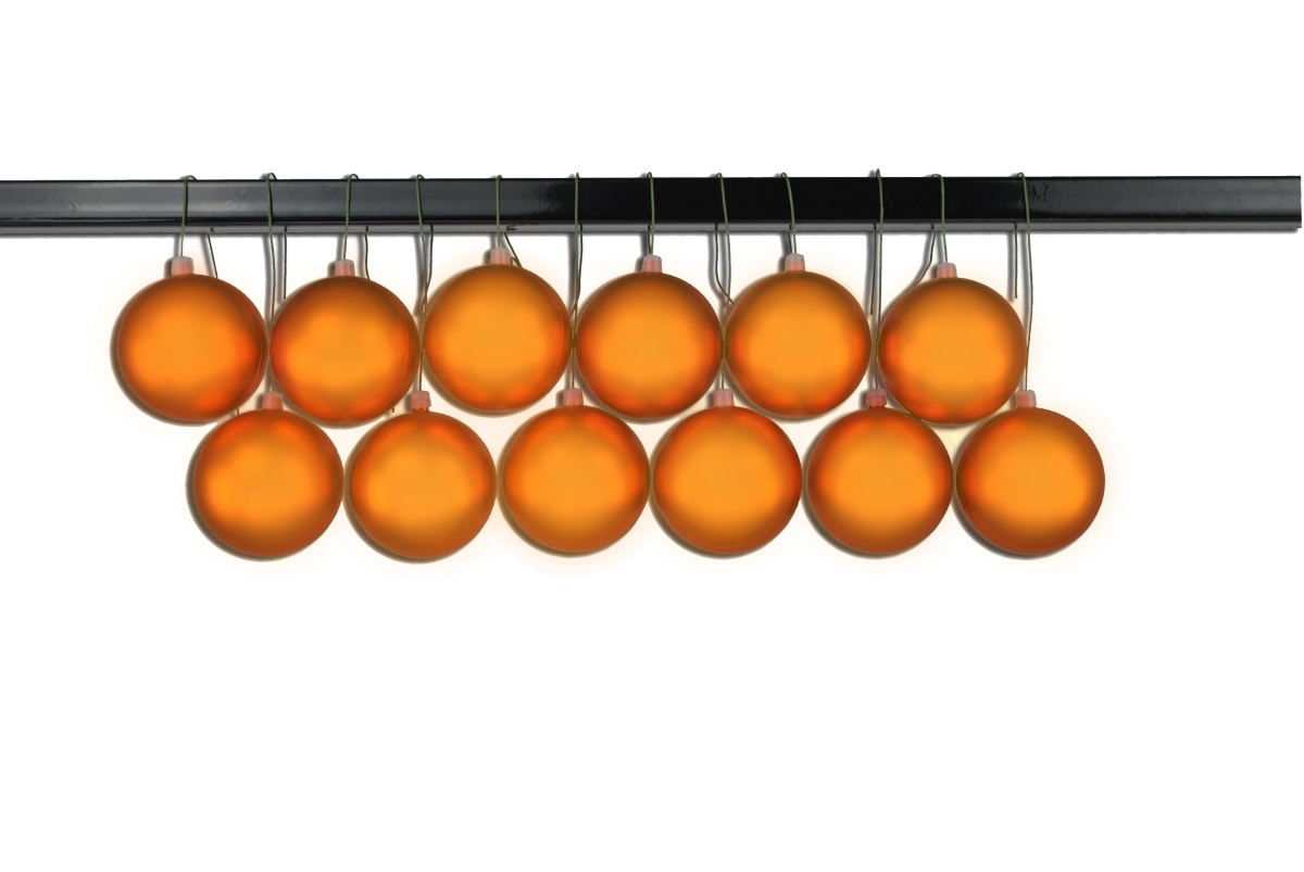 3 in. Matte Ball Ornament with Wire & UV Coating, Orange - Pack of 12