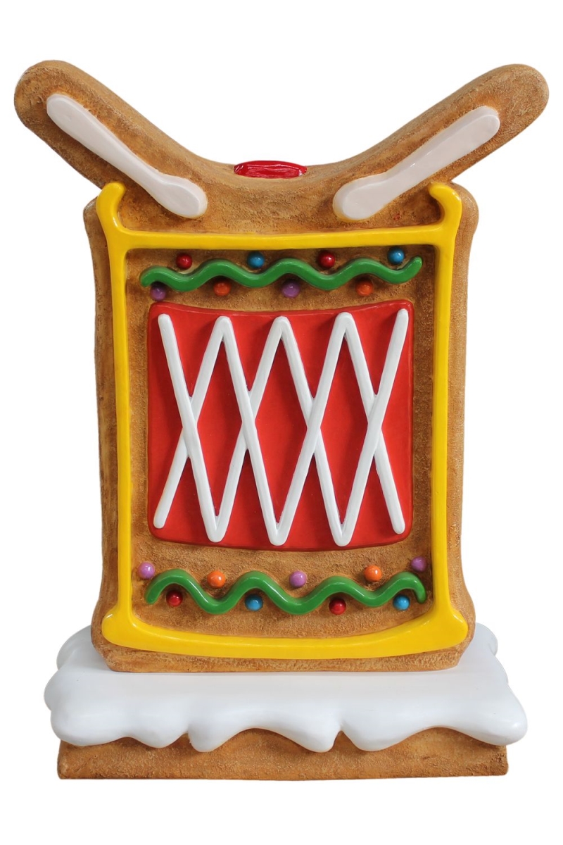WL-GNBR-DRUM-03 2 ft. Gingerbread Drum with Base