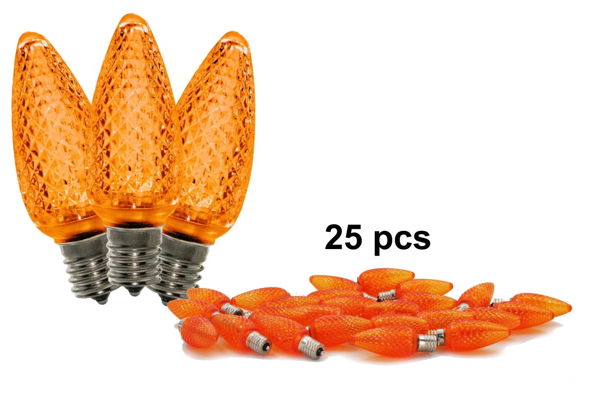 C9 Dimmable SMD LED Retrofit Bulbs, Orange - Pack of 25