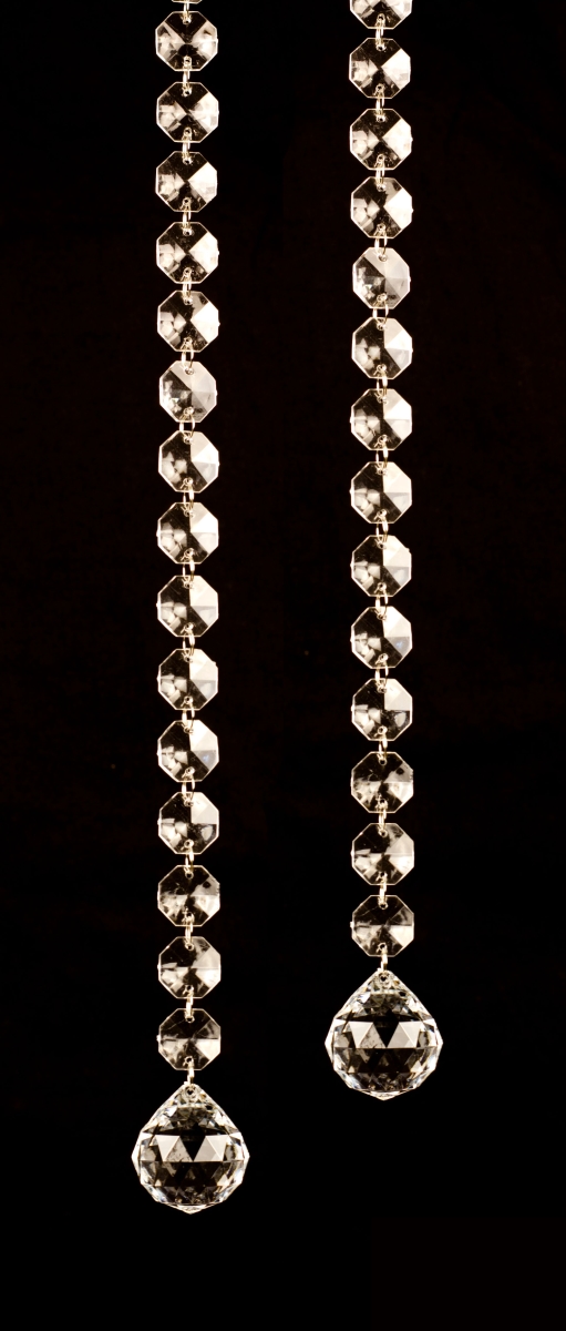 39 in. Single Strand Christmas Curtain Bead, Clear - Pack of 2