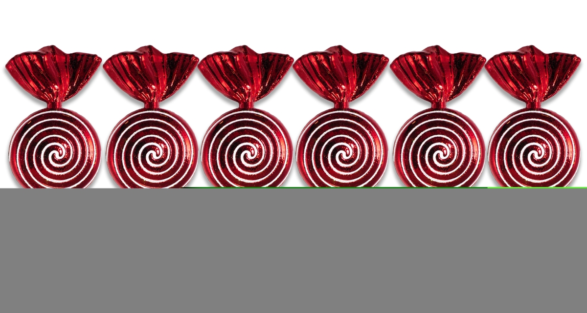7 in. Swirl Ornament Candy, Red & White - Pack of 6