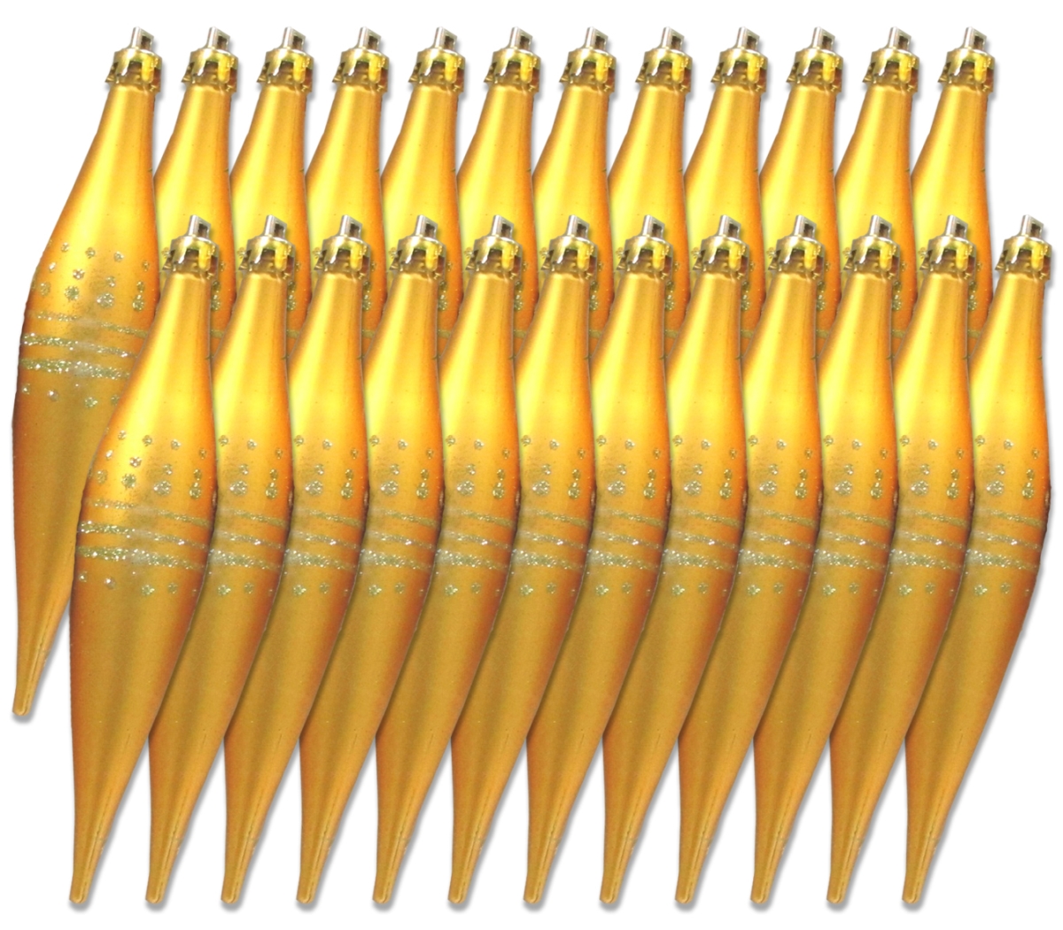 Finial Ornament with Dot Design, Gold - Pack of 24