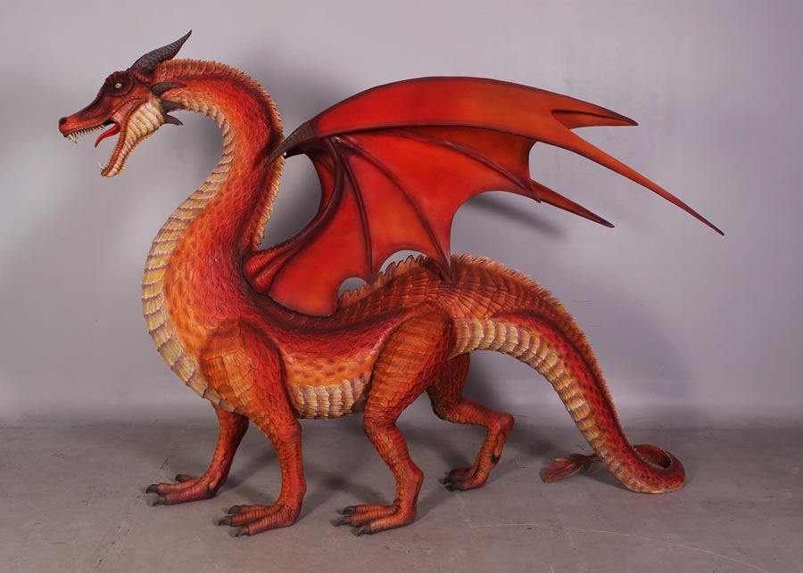 6 ft. Standing Dragon Figurine