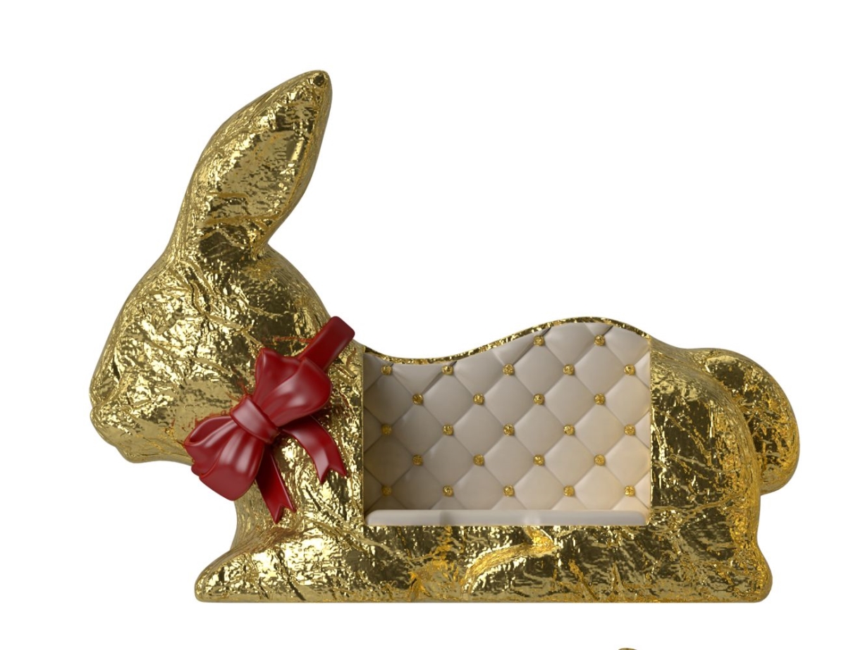 Bunny Sofa Figurine, Gold