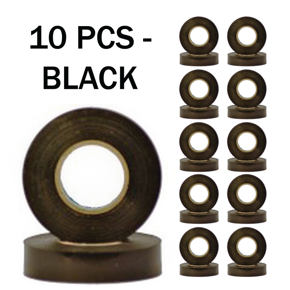 Electrical Tape, Black - Pack of 10