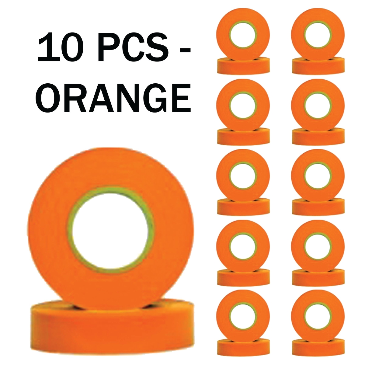 Electrical Tape, Orange - Pack of 10