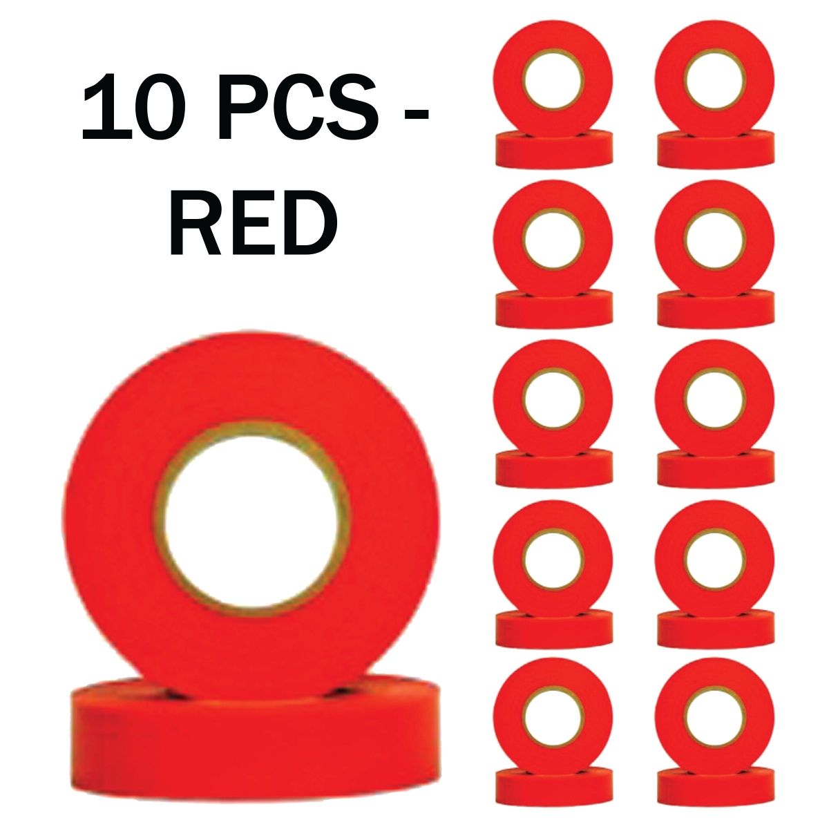 Electrical Tape, Red - Pack of 10