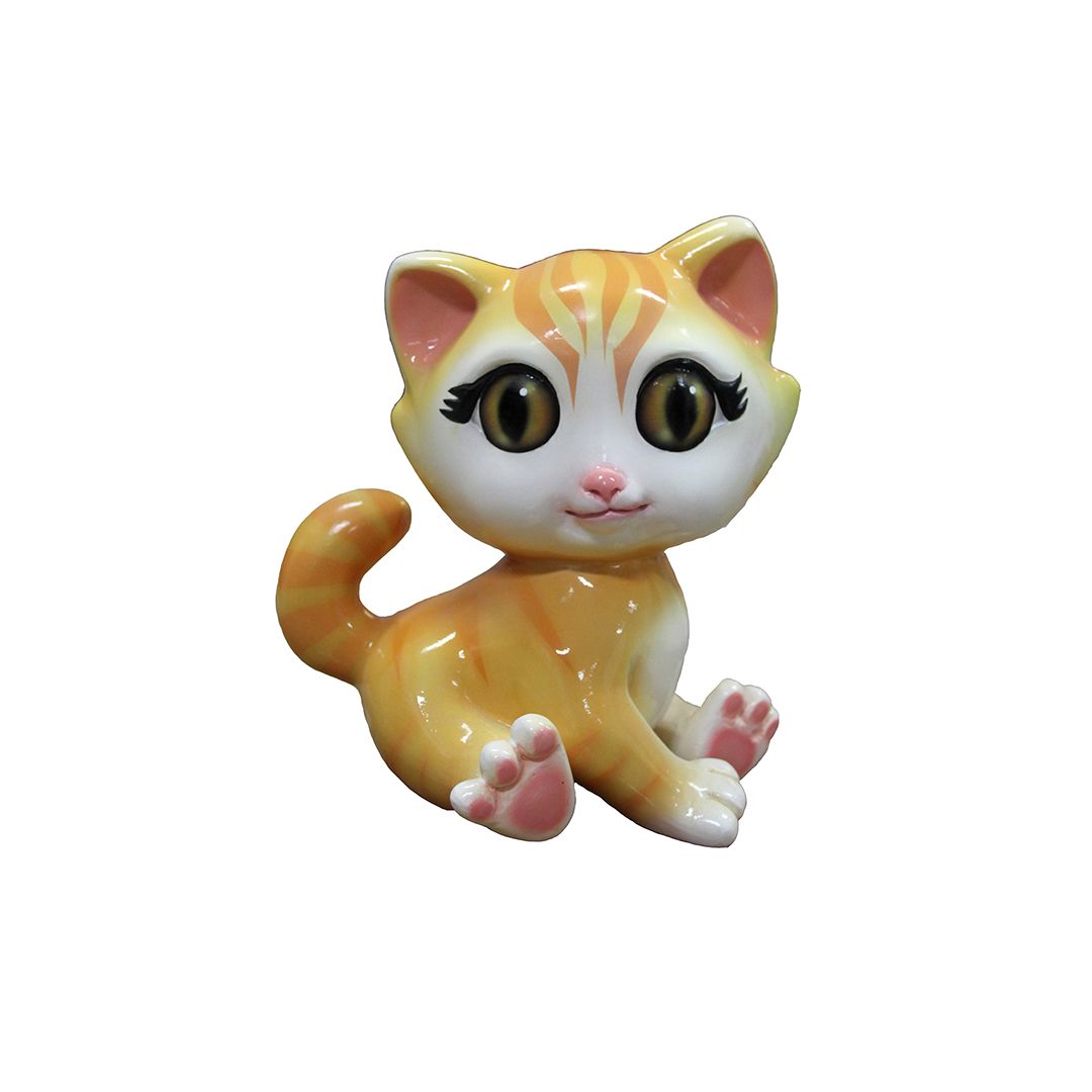 2 ft. Comedic Kitten Figurine, Yellow