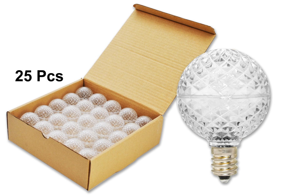 G40 Replacement Bulbs with E12 Base, Cool White - Pack of 25