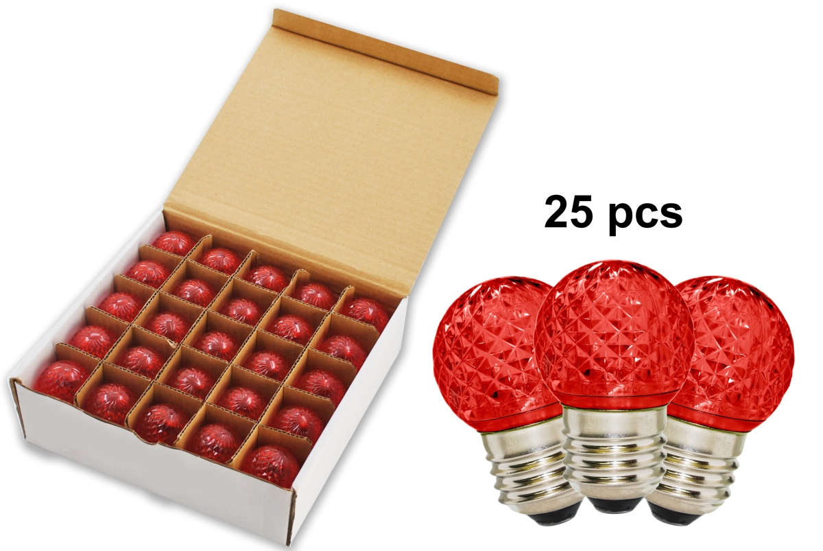G40-RETRO-RE-25 G40 Non-Dimmable Commercial Retrofit Bulbs with E26 Base, Red - Pack of 25