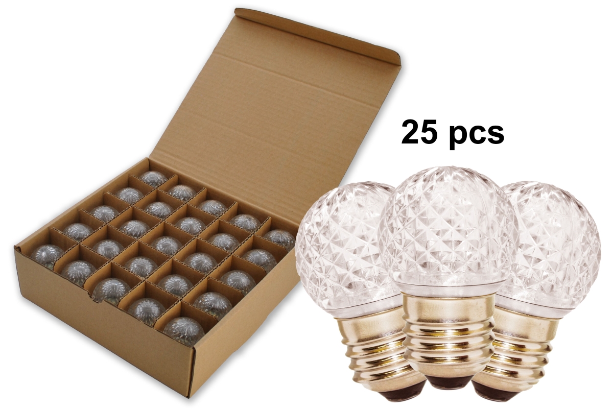 G40 Non-Dimmable Commercial Retrofit Bulbs with E26 Base, Warm White - Pack of 25
