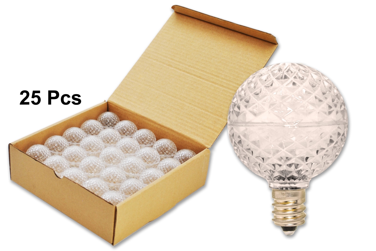 G40 Replacement Bulbs with E12 Base, Warm White - Pack of 25